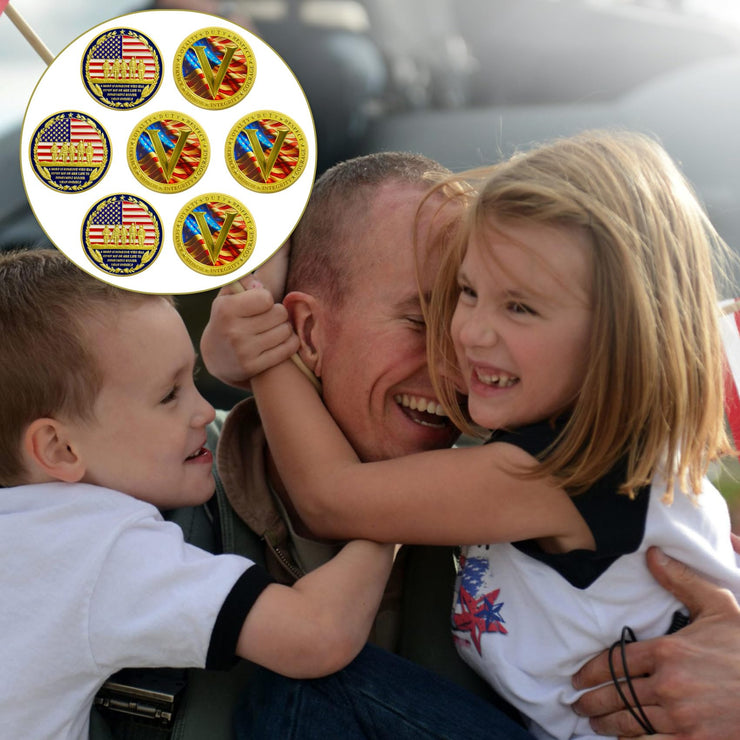 Proud Veterans Tribute Honor and Courage Military Commemorative Coin