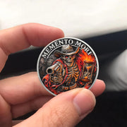 Hourglass & Flame Stoic EDC Memento Mori Skull Coin