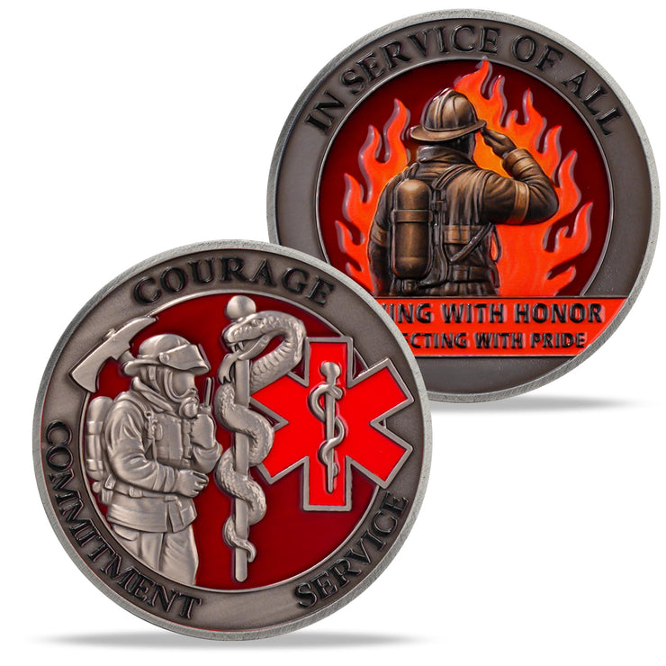 Firefighter Salute Challenge Coin