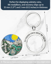 To Thine Own Self Be True Stainless Steel Coin Holder Keychain