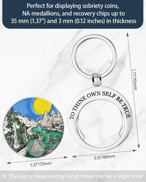 To Thine Own Self Be True Stainless Steel Coin Holder Keychain
