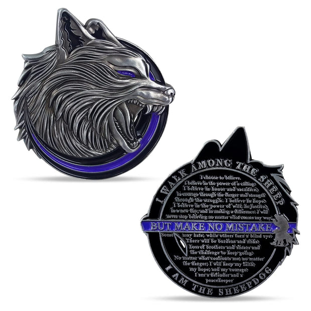 Police May Walk Among The Sheep But Make No Mistake I Am The Sheepdog Challenge Coin