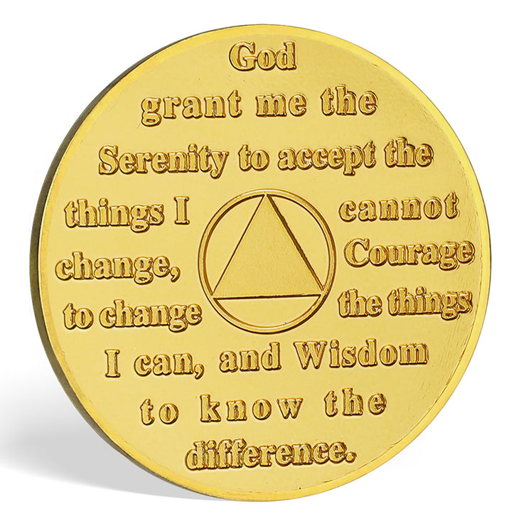 Personalized Sunflower Serenity Prayer Sobriety Coin Challenge Coin