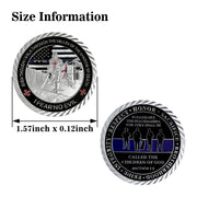 United States Policeman Prayer with Thin Blue Line Law Enforcement Challenge Coin