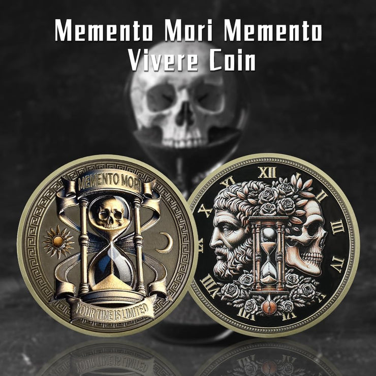 Daily Stoic Reminder Skull Challenge Memento Mori Coin