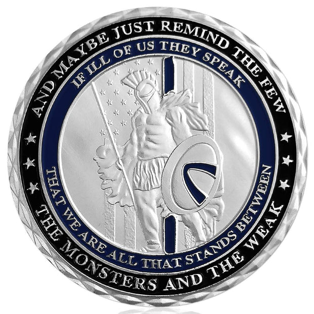 US Thin Blue Line Police Officers Spartan Warriors Challenge Coin