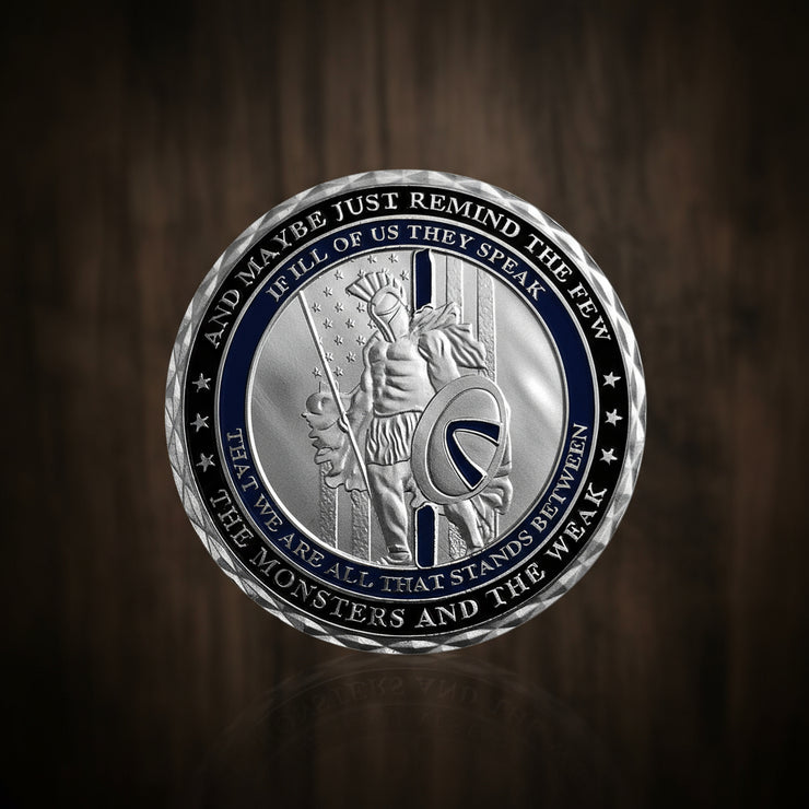 US Thin Blue Line Police Officers Spartan Warriors Challenge Coin