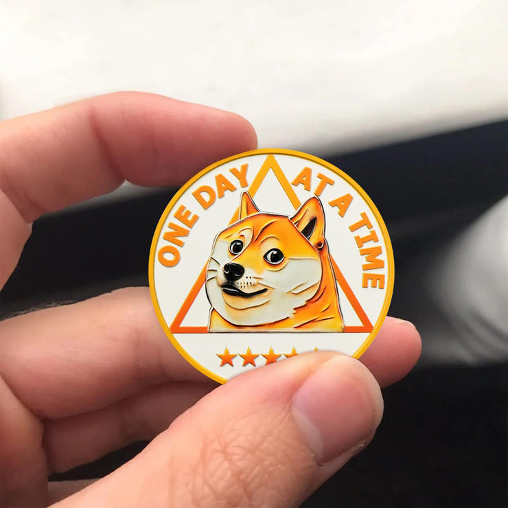 Funny Dog Meme & Triangle Symbol Doge Sobriety Coin