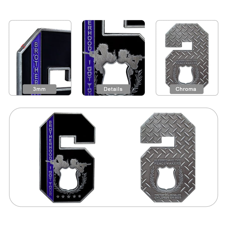 The Blue Line Got Your Six-Brotherhood Police Challenge Coin