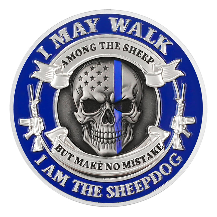 Skeleton Police Challenge Coin Skull Coin Police Officer Prayer Challenge Coin