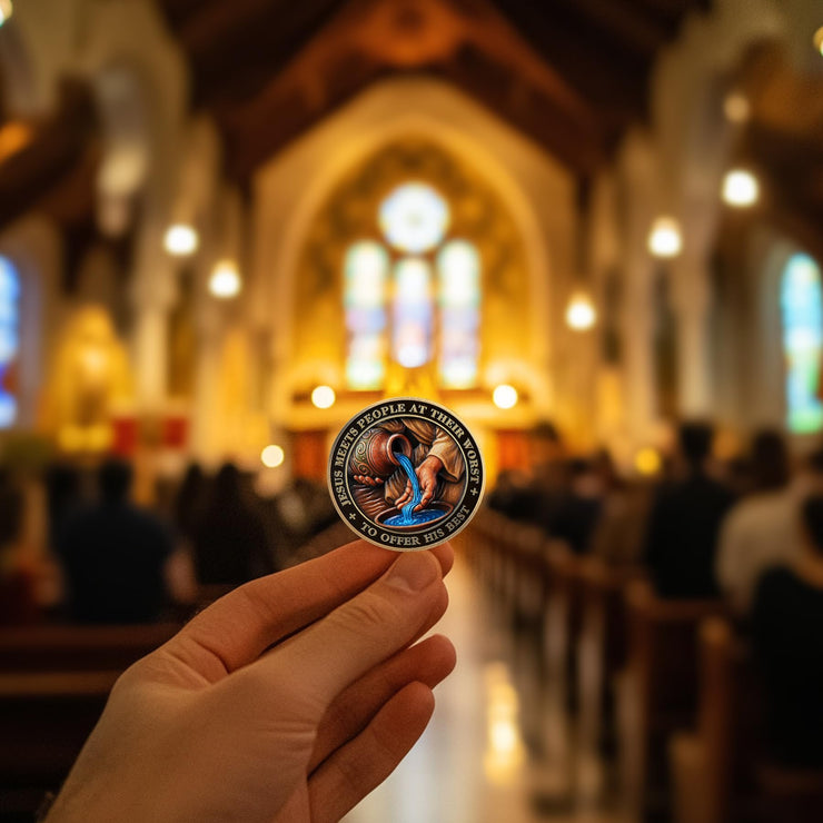 Jesus Meets People at Their Worst  Christian Jesus Grace Coin