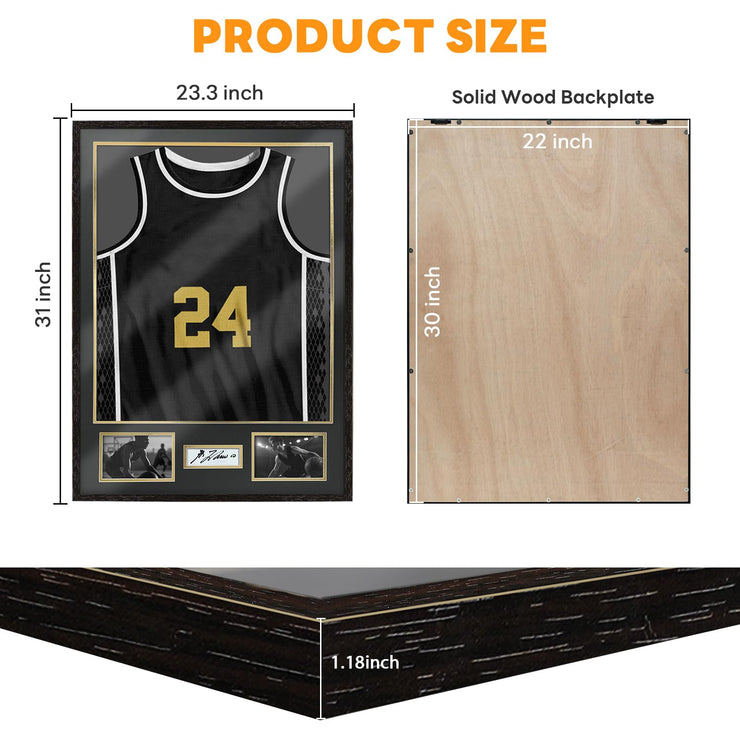 98% UV Protection Acrylic Solid Wood Jersey Frame Display Case