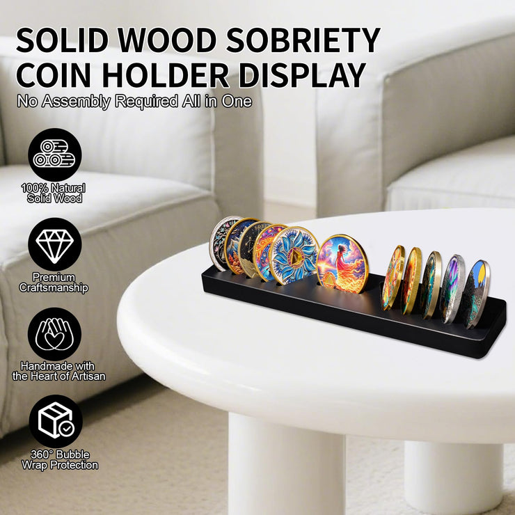 Solid Wood AA Coin Holder Display