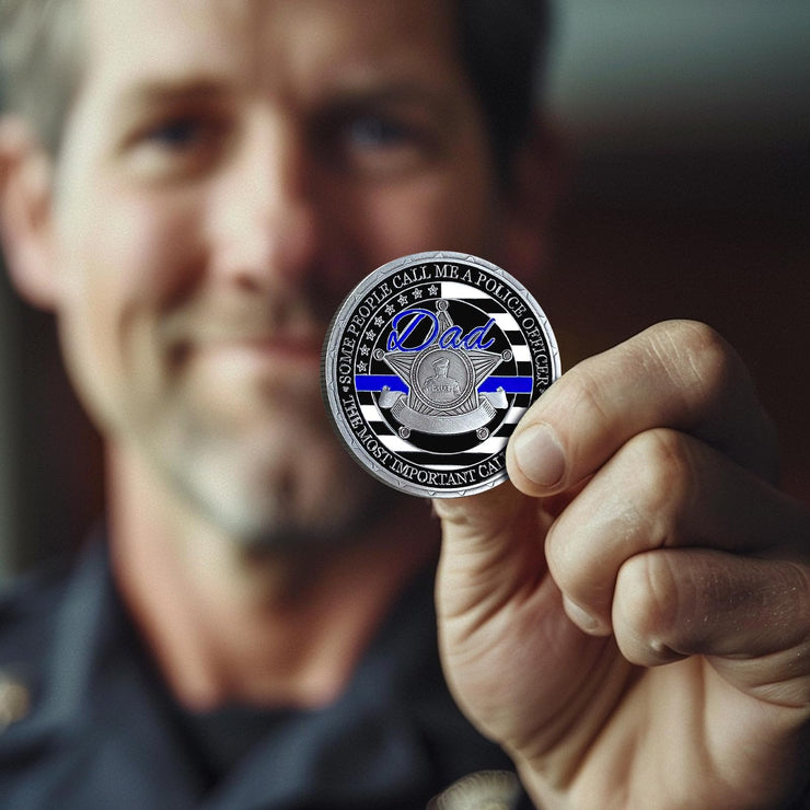 Thin Blue Line Police Law Enforcement Police Officer Challenge Coins