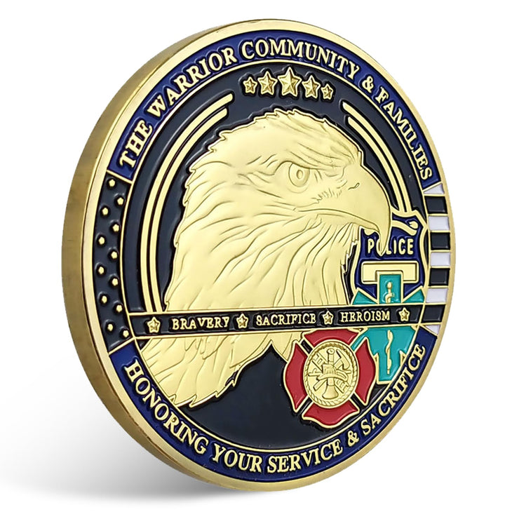 Honor American Heroes EMS Police Firefighter Coin