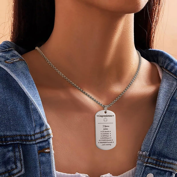 Sobriety Gifts 3 Year AA Sobriety Necklace