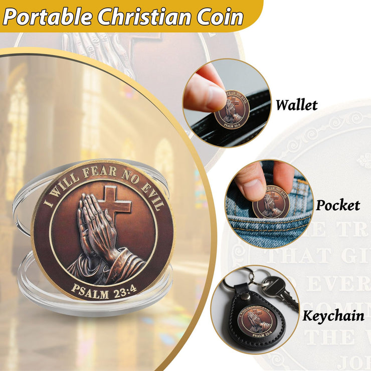 I Will Fear No Evil The Lords Prayer Christian Challenge Coin