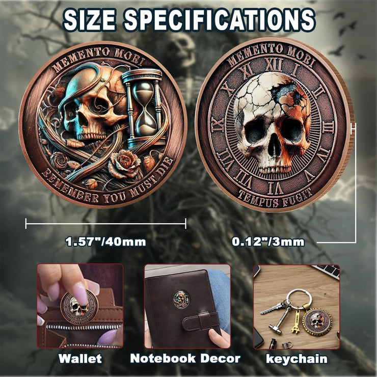 Tempus Fugit EDC Stoic Token Timeless Reminder of Life Memento Mori Coin