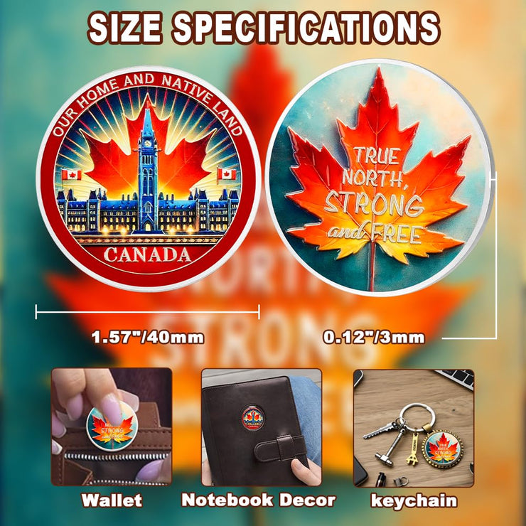 Canadian Parliament & Maple Leaf Challenge Coin