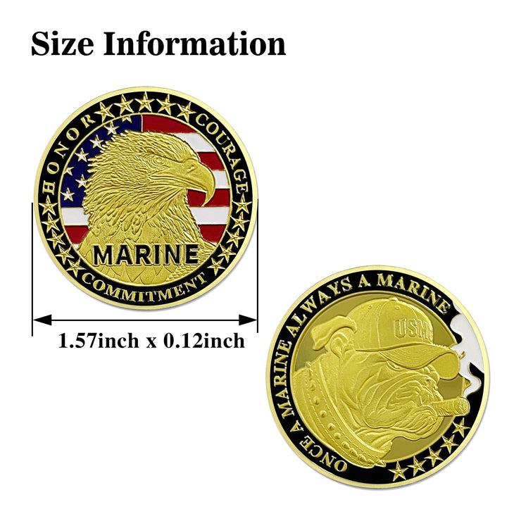 US Marine Devil Dog Challenge Coin Military Coins Gift for Marines