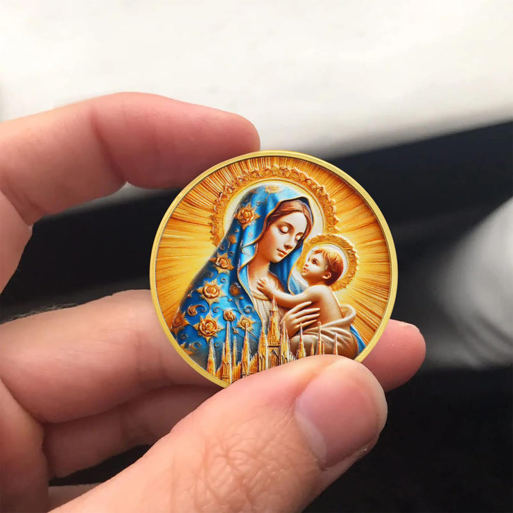 Virgin Mary and Holy Child Jesus Christian Coin