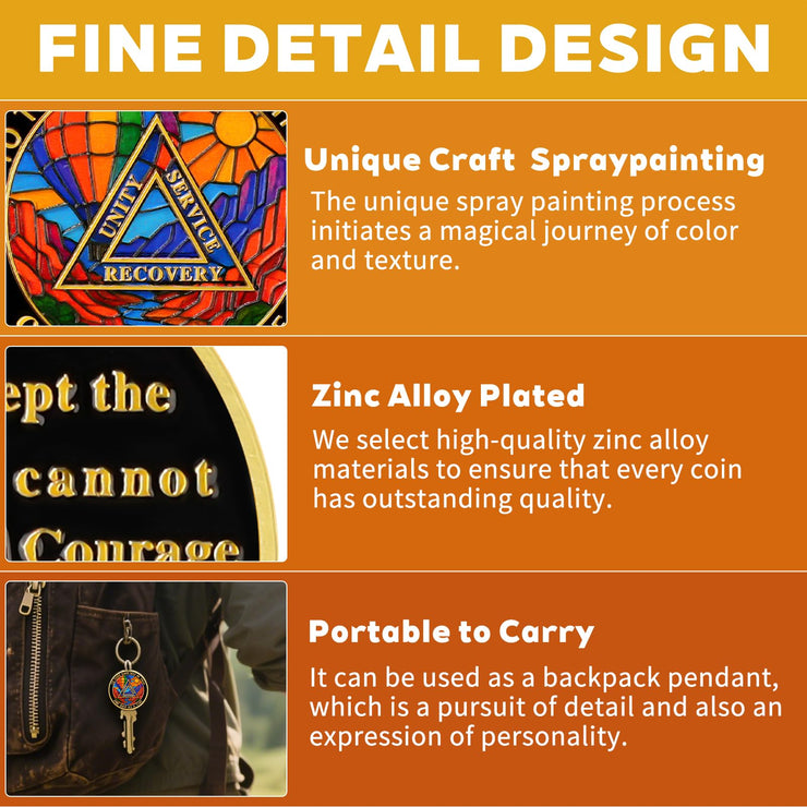 Hot Air Balloon Valley Sobriety Coin