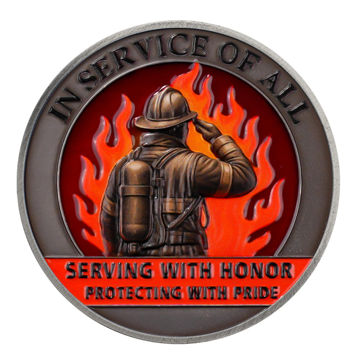 Firefighter Salute Challenge Coin