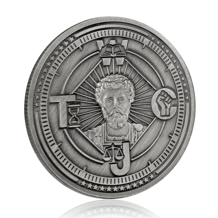 Cardinal virtues coin four virtues Stoic coin
