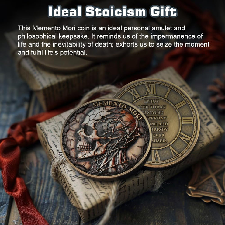 Memento Mori Coin Skull Challenge Coins