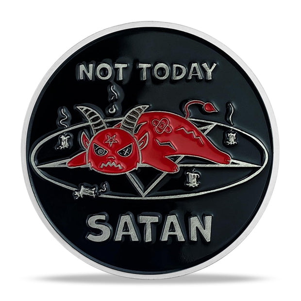Not Today Satan Challenge Coin Christian Religious Gifts - in God We Trust
