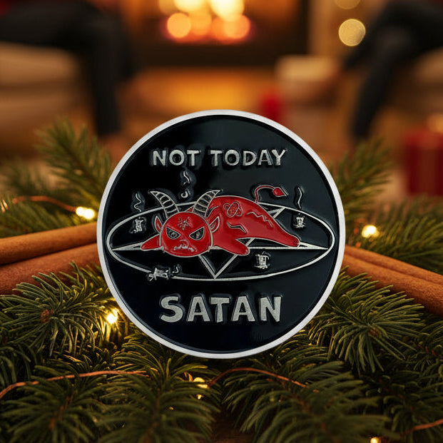 Not Today Satan Challenge Coin Christian Religious Gifts - in God We Trust