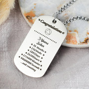 Sobriety Gifts 3 Year AA Sobriety Necklace
