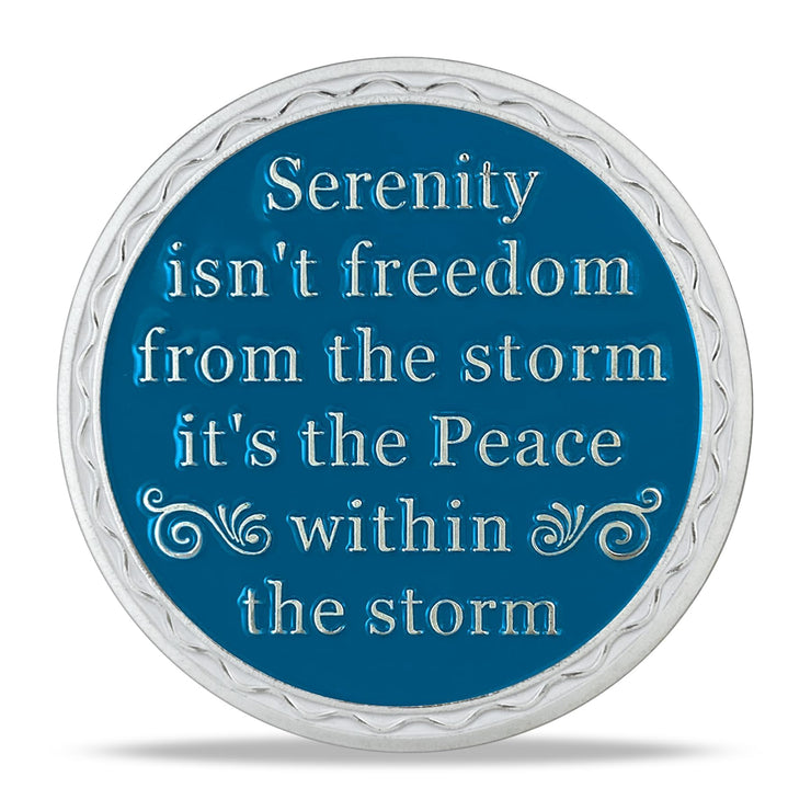 Rainbow Ocean Sobriety Coin with Inspirational Quote