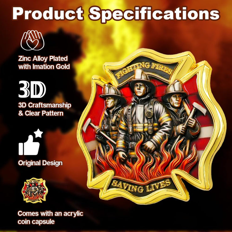 Firefighter Bravery Sacrifice Duty Coin