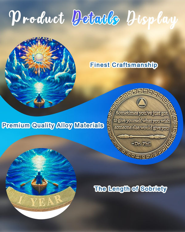 Sun and Snow Sobriety Coin