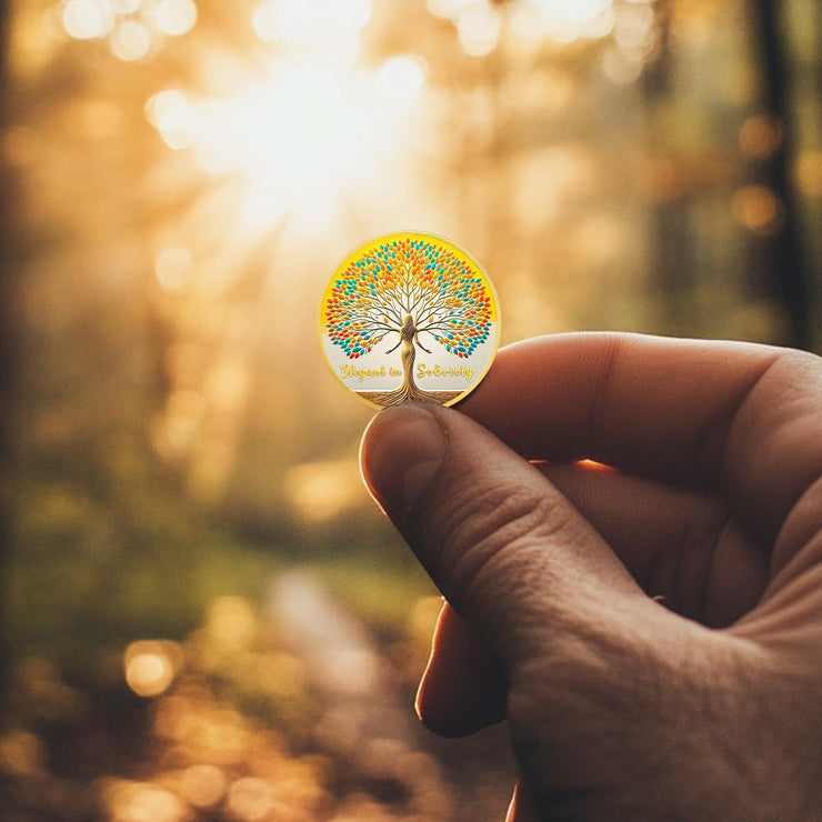 Woman Tree Affirmation Sobriety Coin