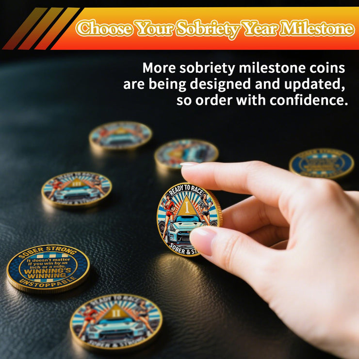 Personalized Ready to Race Race Queen Sobriety Coin