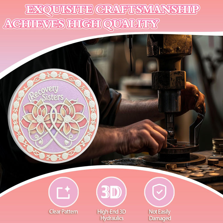 Never Alone Original Recovery Sisters Sobriety  Coin