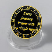 One Day at a Time Gears Seahorse Inspirational Sobriety Challenge Coin