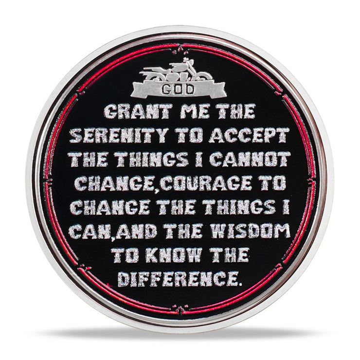 Inspirational Recovery Motorcycle Soberity Challenge Coin
