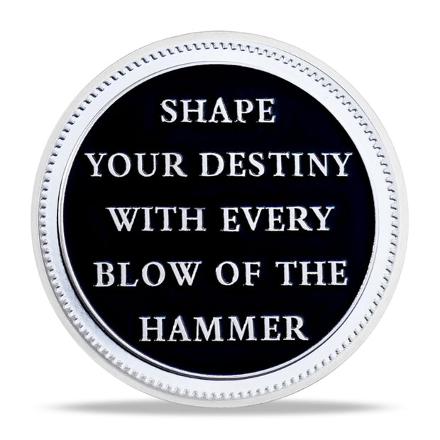 Blacksmith Hammering Forged in Fire Challenge Coin