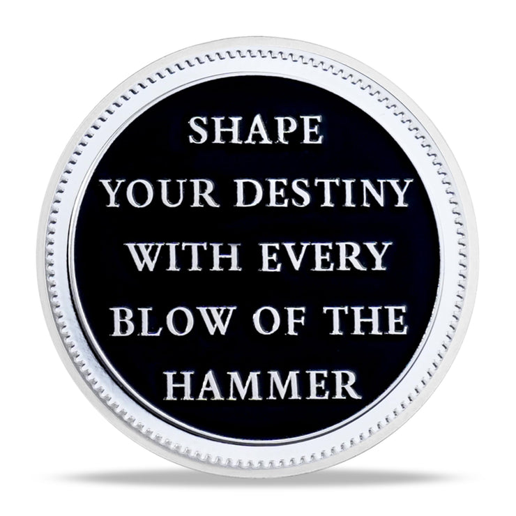 Blacksmith Hammering Forged in Fire Soberity Challenge Coin