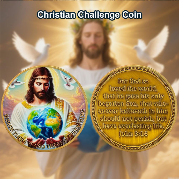 God Loved The World John 3:16 Verse Christian Challenge Coin