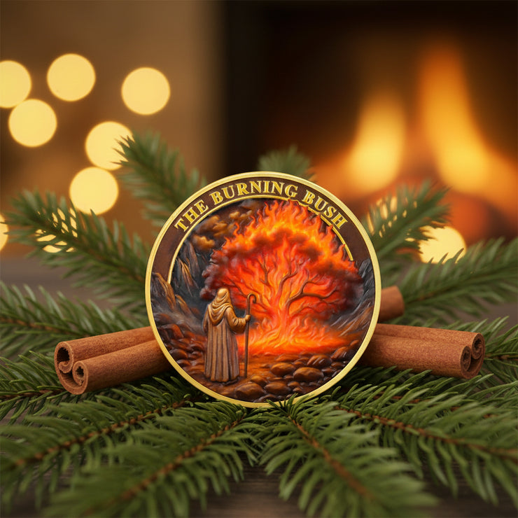 Moses and The Burning Bush Religious Coin
