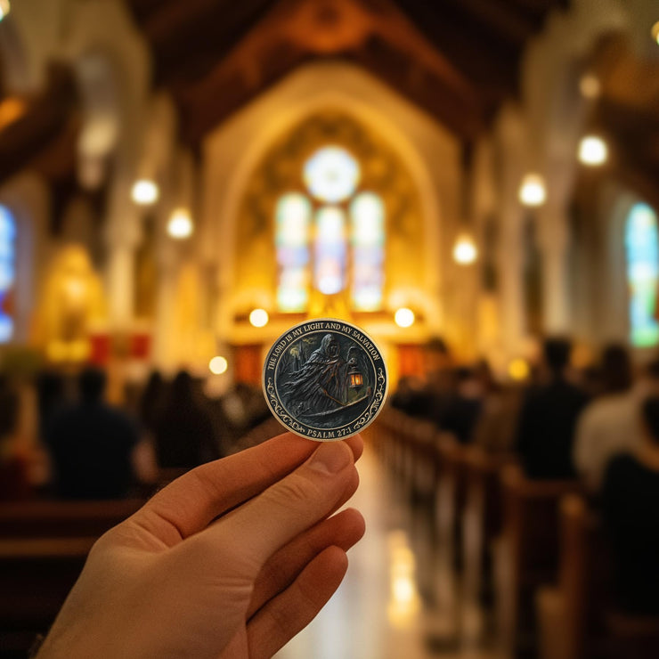 The Lord is My Light Christian Challenge Coin