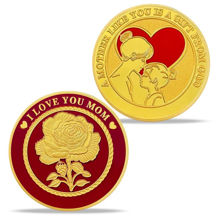 Mother and Daughter Heart Challenge Coin