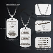 Sobriety Gifts 3 Year AA Sobriety Necklace