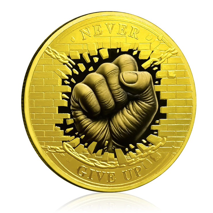 Inspirational Never Give Up Encouragement Challenge Coins