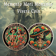 Eternal Love & Remembrance Skeleton Couple Dia de Los Muertos Memento Mori Coin