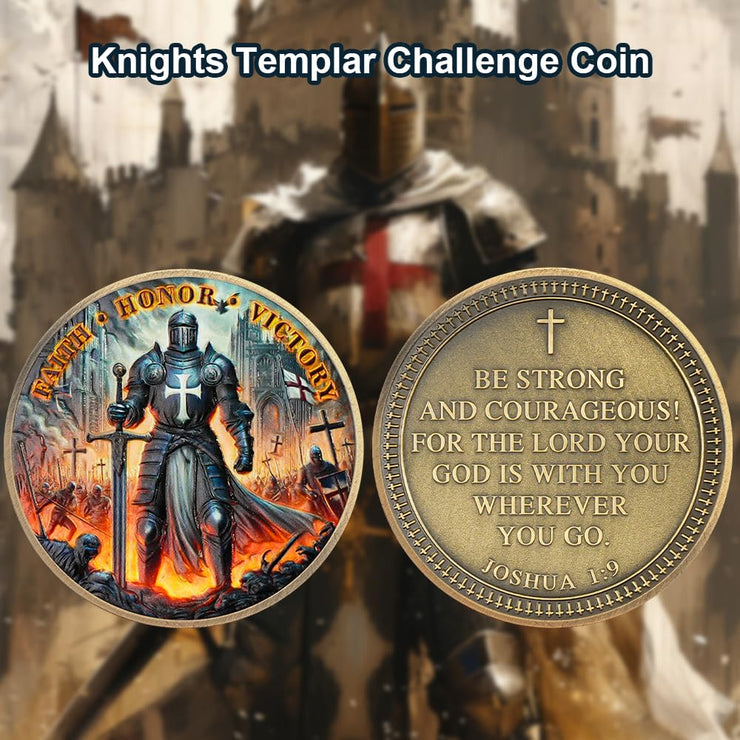 Faith, Honor, Victory Knights Templar Challenge Coin